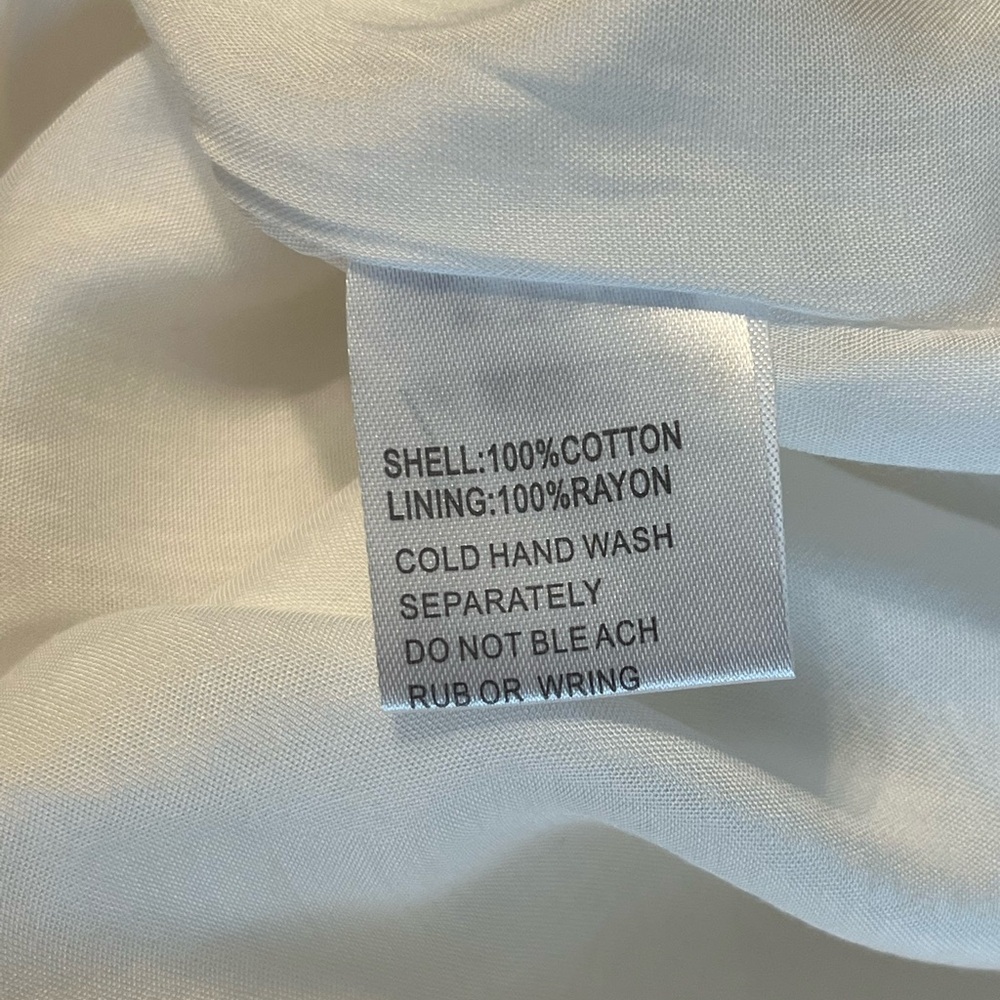 Esther and Co White Babydoll Dress Tiered Skirt Flutter Sleeve Summer BeachSz SM - Picture 6 of 7
